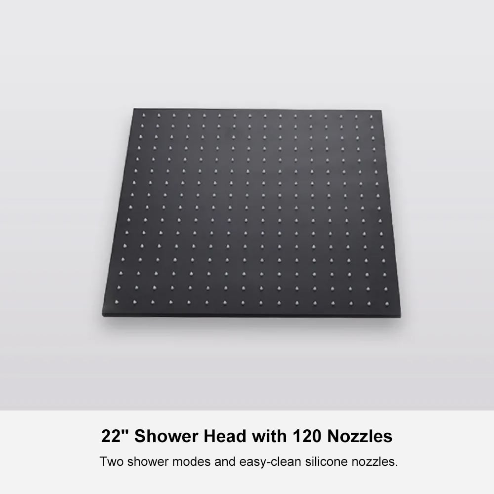 HMR 20'' Standard Shower System with Hand Shower and 3 Body Jets - Black