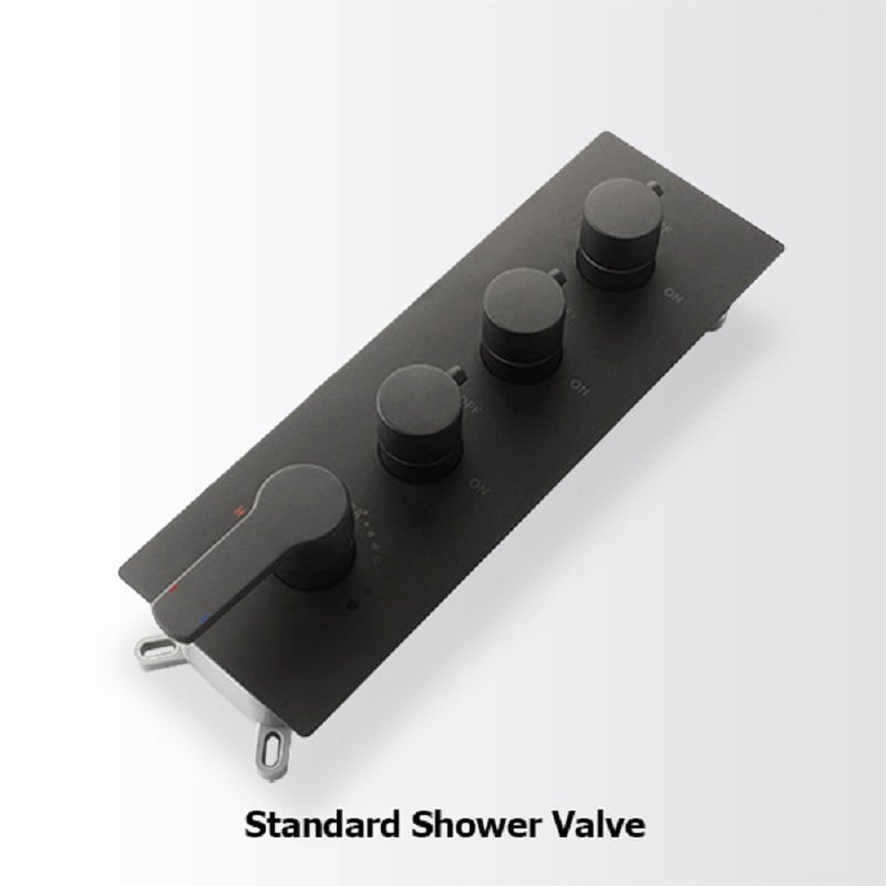 HMR - Wall Mounted Waterfall Shower System Solid Brass with Handheld Shower in Matte Black