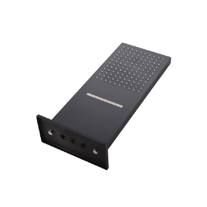 HMR - Wall Mounted Waterfall Shower System Solid Brass with Handheld Shower in Matte Black