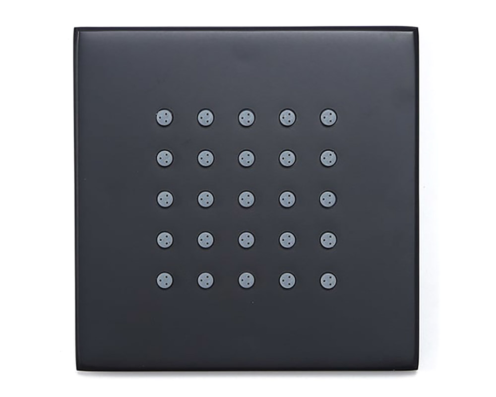 HMR Wall Mounted Waterfall Rain Thermostatic Shower System with 3 Body Sprays - Matte Black