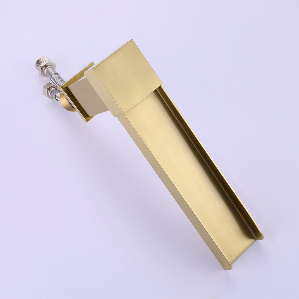 HMR - Mill Deck-Mount Waterfall Faucet with Handshower in Brushed Gold