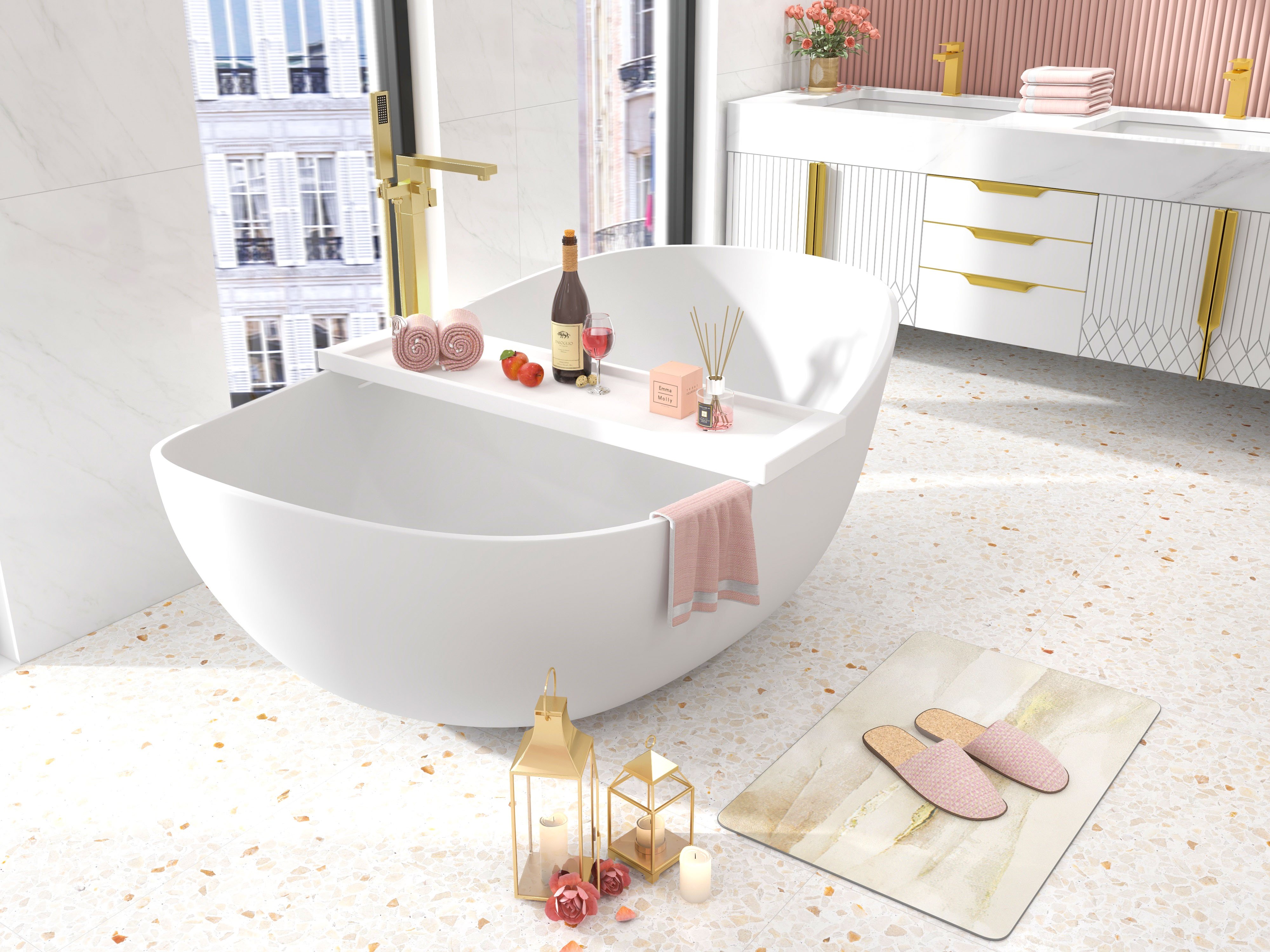 HMR - Deck Mounted One-Hole Single Handle Bathroom Sink Faucet in Vland Stylish Luxury