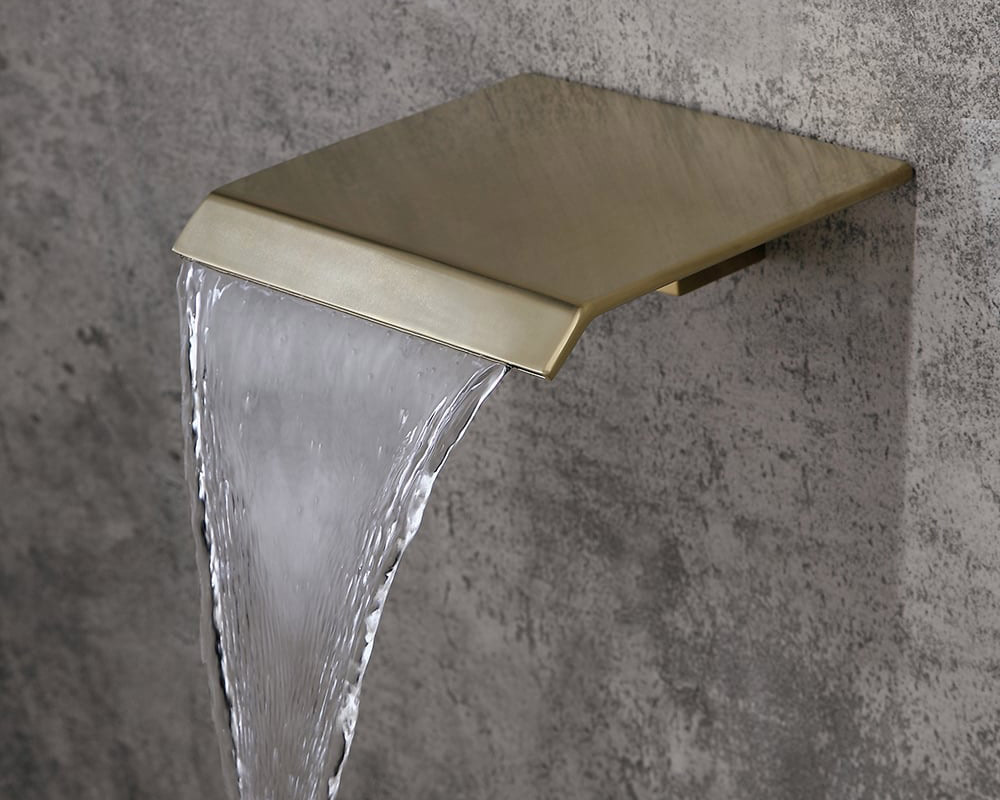 HMR - Moda 10" Wall-Mounted Rain Shower System with Waterfall Tub Spout