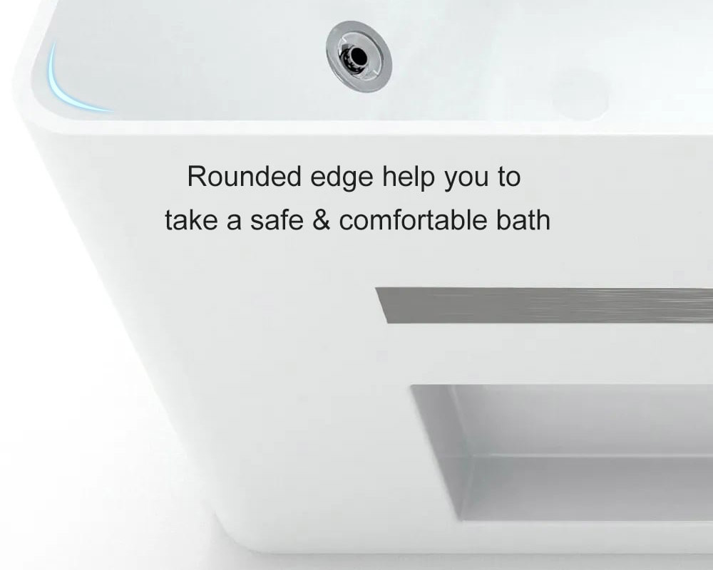 HMR 67'' Massage Bathtub with Ambient Lighting 97-Gallon Capacity - White