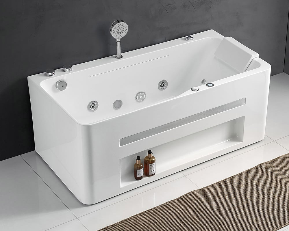 HMR 67'' Massage Bathtub with Ambient Lighting 97-Gallon Capacity - White