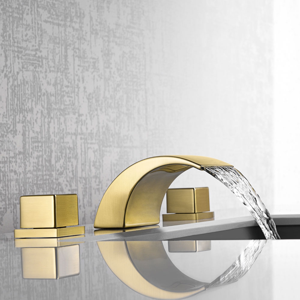 HMR - 2-Handle Bathroom Sink Faucet in Brushed Gold
