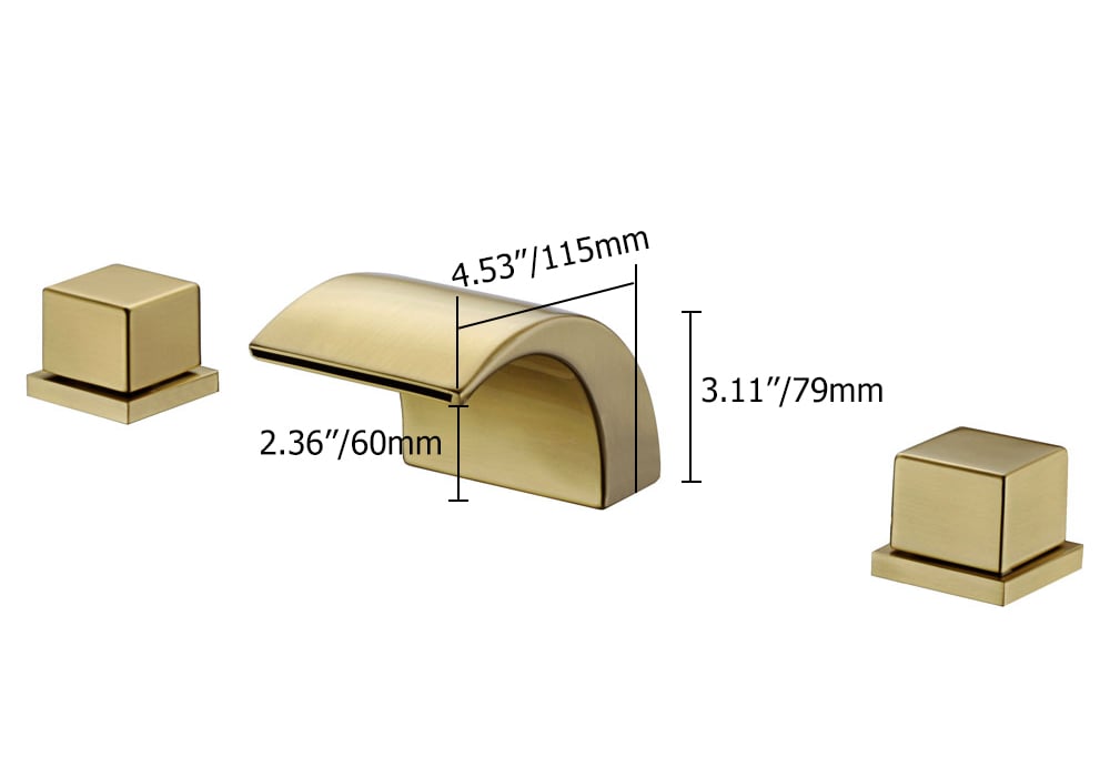 HMR - 2-Handle Bathroom Sink Faucet in Brushed Gold