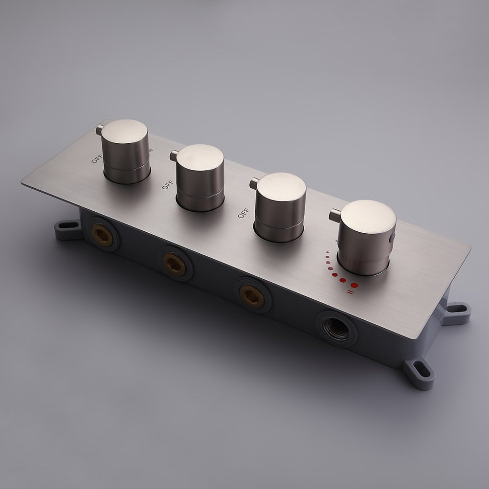 HMR - Flush Mount Shower System with Hand Shower and Body Jets in Thermostatic Shower Valve