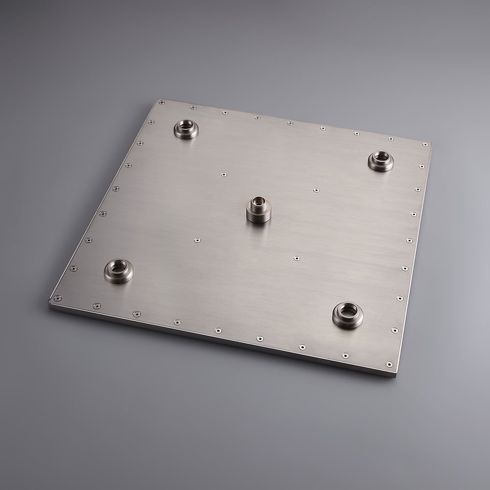 HMR - 16" Rain Thermostatic Shower System with Hand Shower in Brushed Nickel