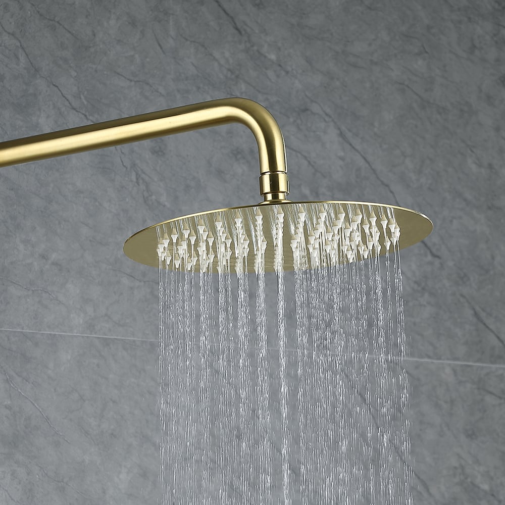 HMR - 10" Luxury Shower Fixture with Rainfall Shower Head in Brushed Gold