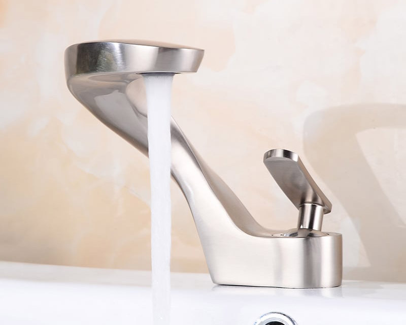 HMR Modern Creative Single Hole Bathroom Sink Faucet - Brushed Nickel