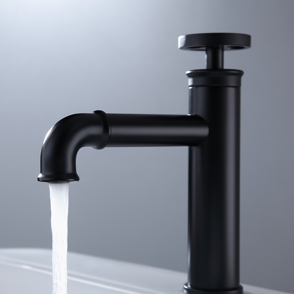 HMR - Ruth Single Hole Faucet Single Handle in Matte Black, Brass