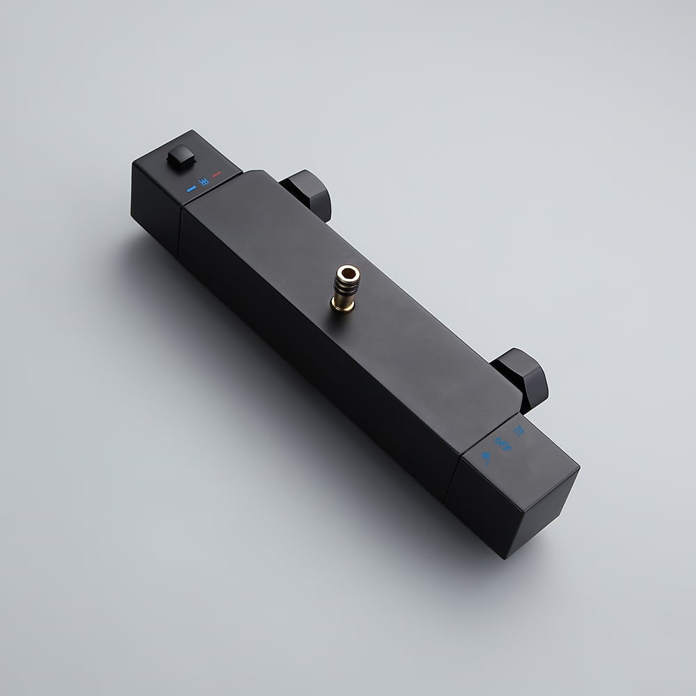 HMR - Shower Fixture with Rain Shower Head and Hand Shower in Black