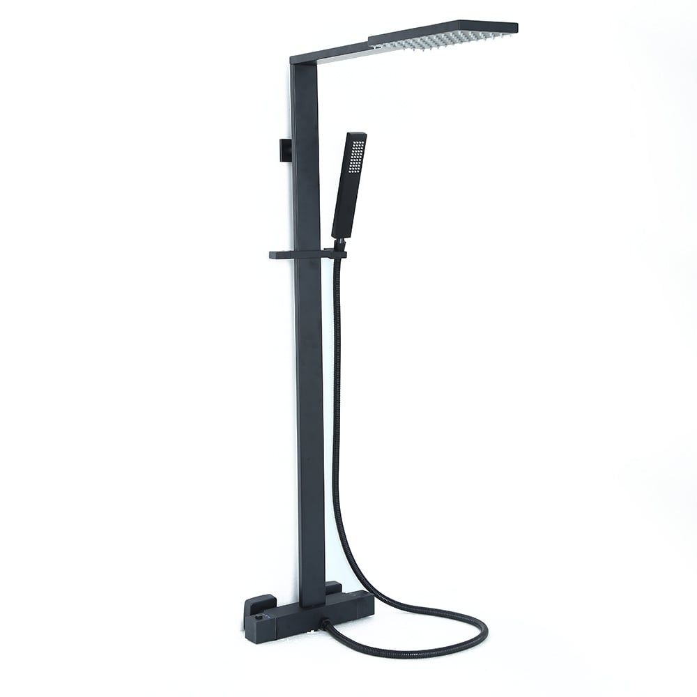 HMR - Shower Fixture with Rain Shower Head and Hand Shower in Black