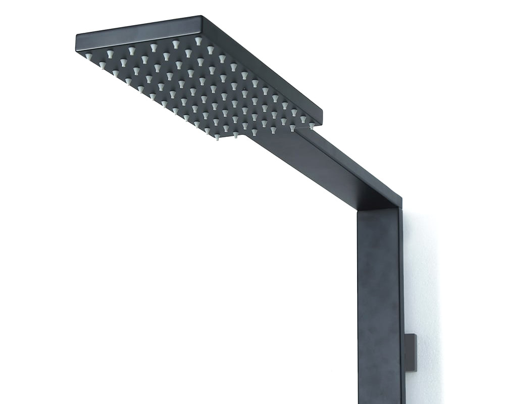 HMR - Shower Fixture with Rain Shower Head and Hand Shower in Black