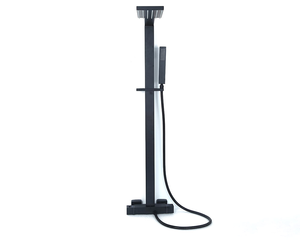 HMR - Shower Fixture with Rain Shower Head and Hand Shower in Black