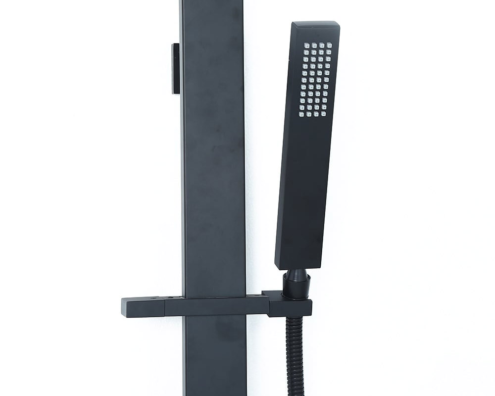 HMR - Shower Fixture with Rain Shower Head and Hand Shower in Black