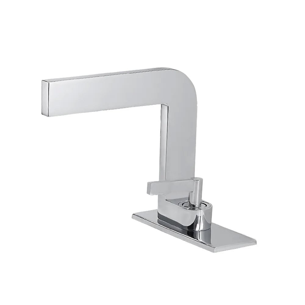 HMR Waterfall Single Handle Bathroom Sink Faucet with Escutcheon - Chrome