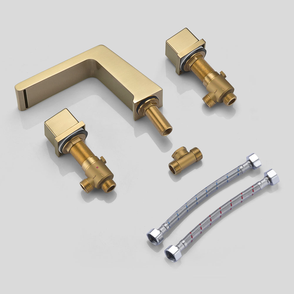 HMR - Rosa Waterfall Sink Faucet in Brass, Gold