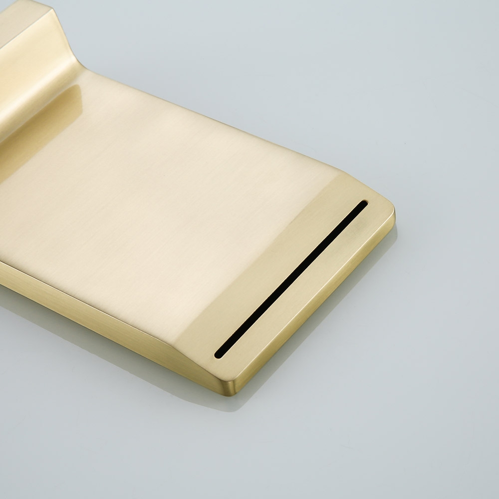 HMR - Waterfall Wall Mounted Sink Faucet Single Handle in Brushed Gold