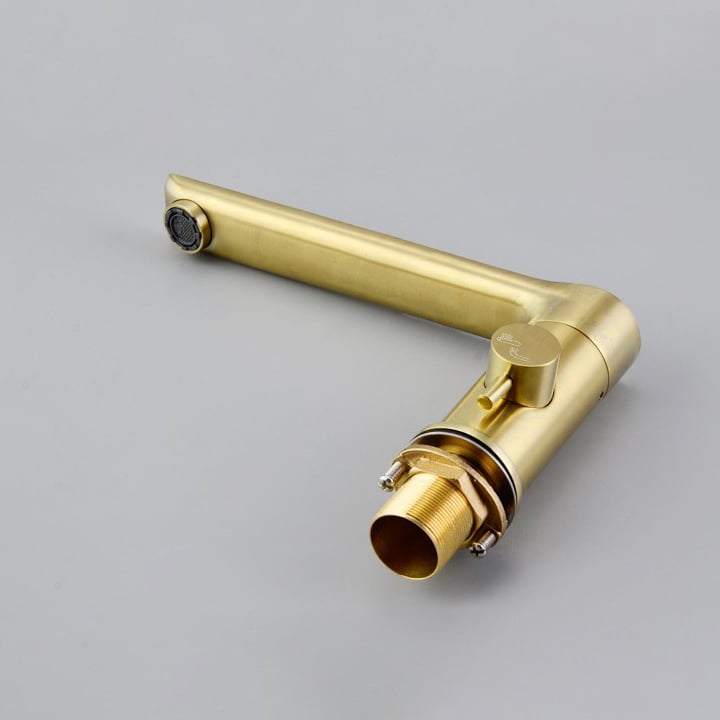 HMR - Brushed Deck-Mount Roman Bathtub Filler Faucet in Gold, Brass