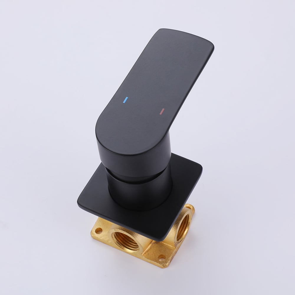 HMR - Single Handle Wall Mount Bathroom Sink Faucet Solid Brass in Black