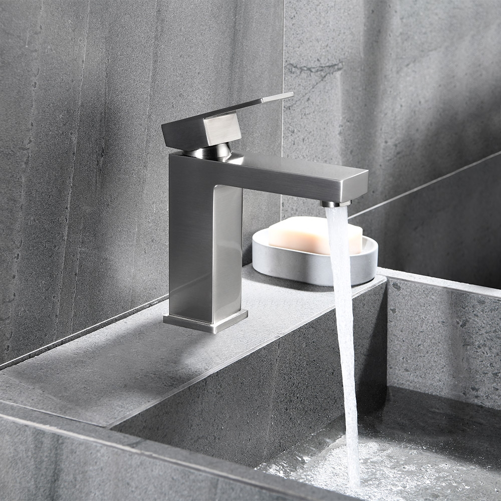 HMR - Vland Deck Mounted Handle Sink Faucet in Nickel Brass