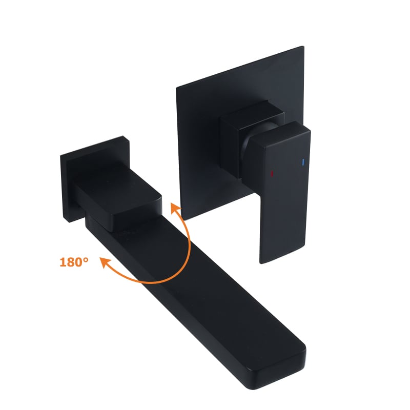 HMR - Wall Mount Sink Faucet in Black