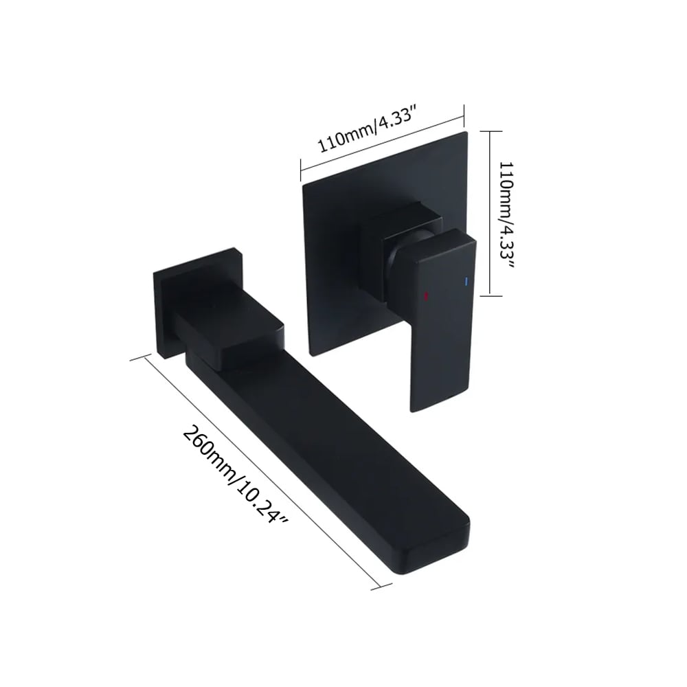 HMR - Wall Mount Sink Faucet in Black