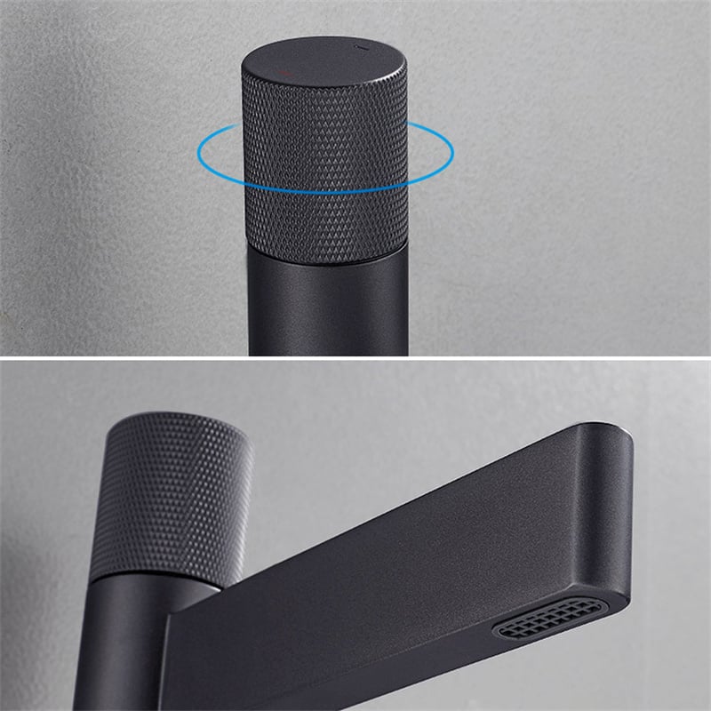 HMR - Single Handle Bathroom Vessel Sink Faucet Solid Brass in Black