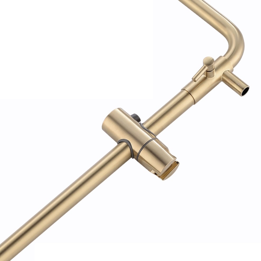 HMR - Exposed Rainfall Shower Fixture with Handshower and Tub Filler in Brushed Gold
