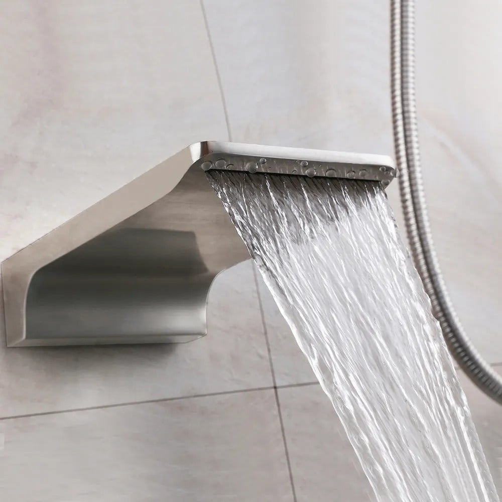 HMR Wall Mount Rainshower Hand Shower & Tub Spout Shower System - Brushed Nickel
