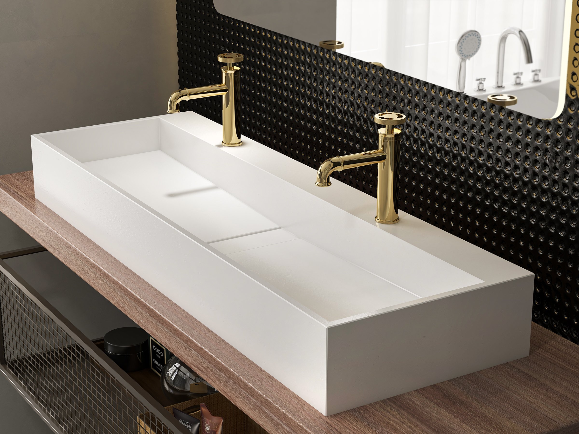 HMR - Single Hole Bathroom Sink Faucet Single Handle Solid Brass in Gold
