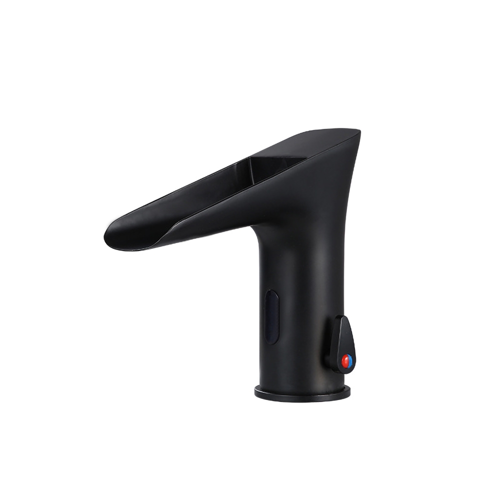 HMR - Single Hole Touchless Electronic Bathroom Sink Faucet in Matte Black