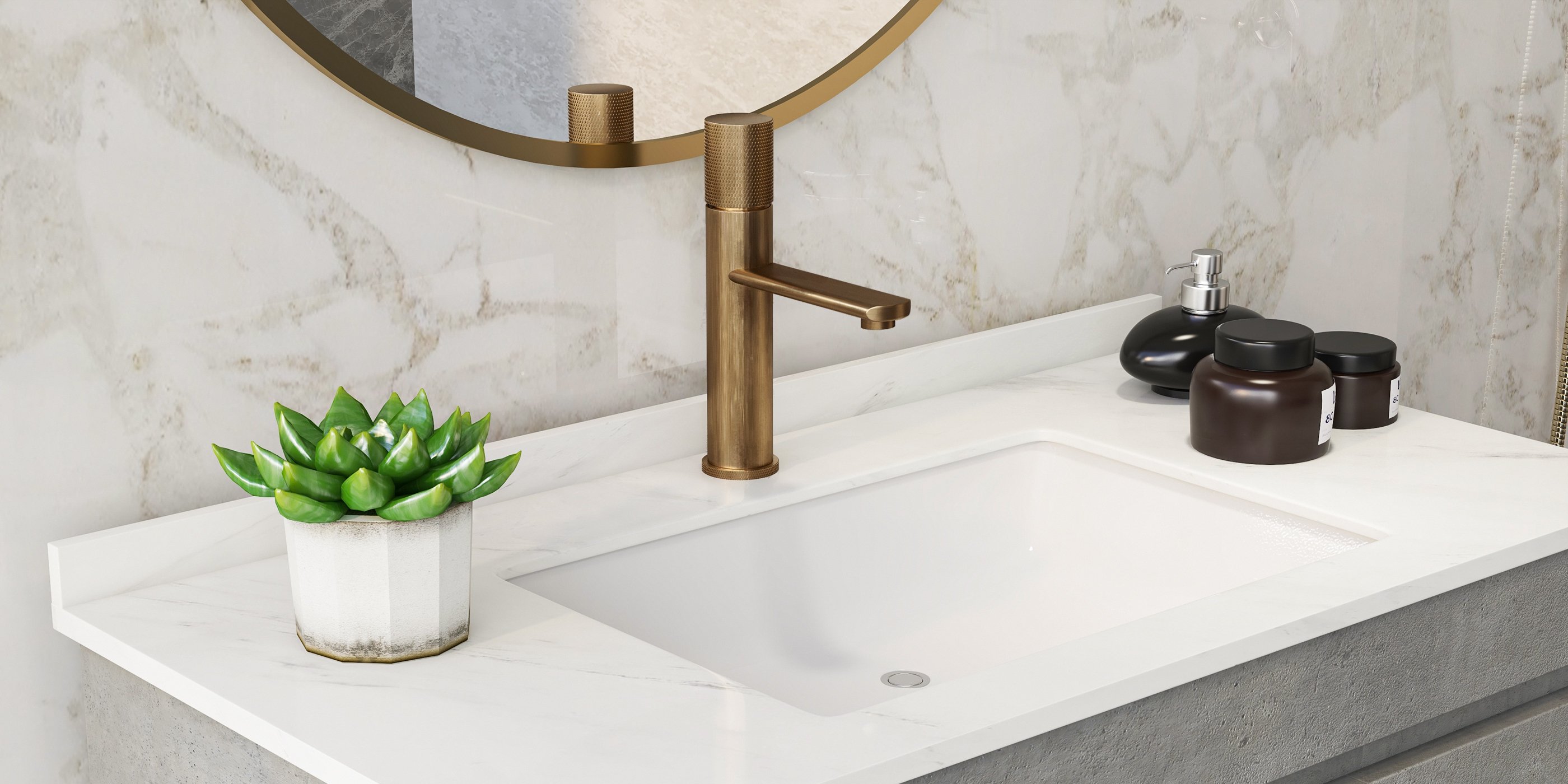 HMR - Single Hole Bathroom Sink Faucet Solid Brass in Antique Brass