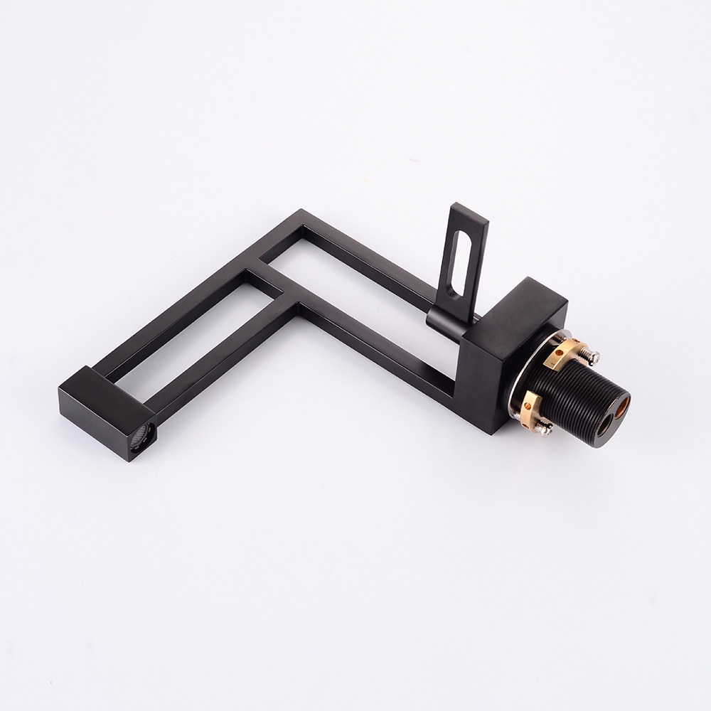 HMR - Geometric Bathroom Sink Faucet Solid Brass Architectural Design in Black