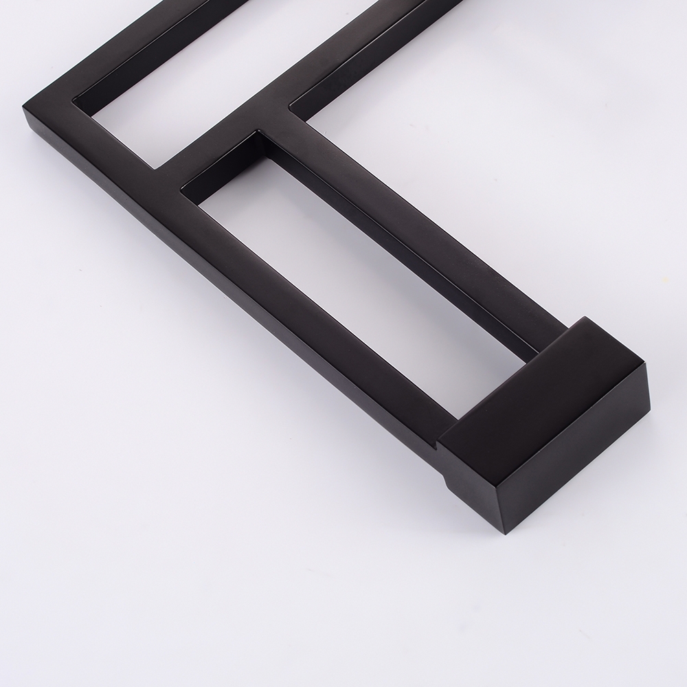 HMR - Geometric Bathroom Sink Faucet Solid Brass Architectural Design in Black