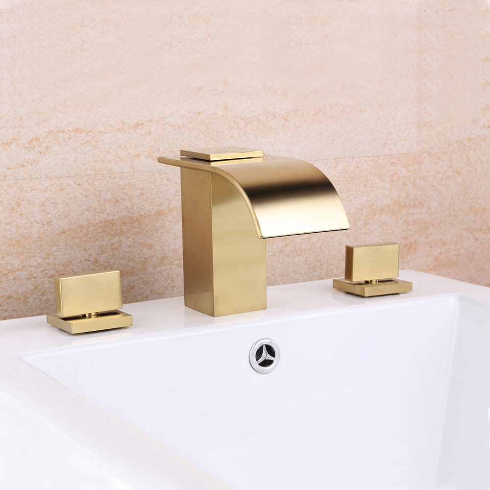 HMR - Double Handle Sink Faucet Solid Brass in Milly