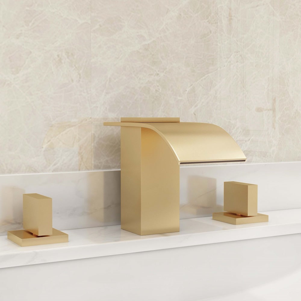 HMR - Double Handle Sink Faucet Solid Brass in Milly