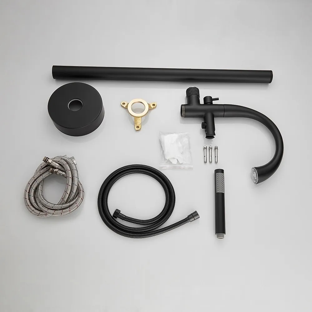 HMR - LED Freestanding Tub Faucet with High-Arc Filler Spout in Brass
