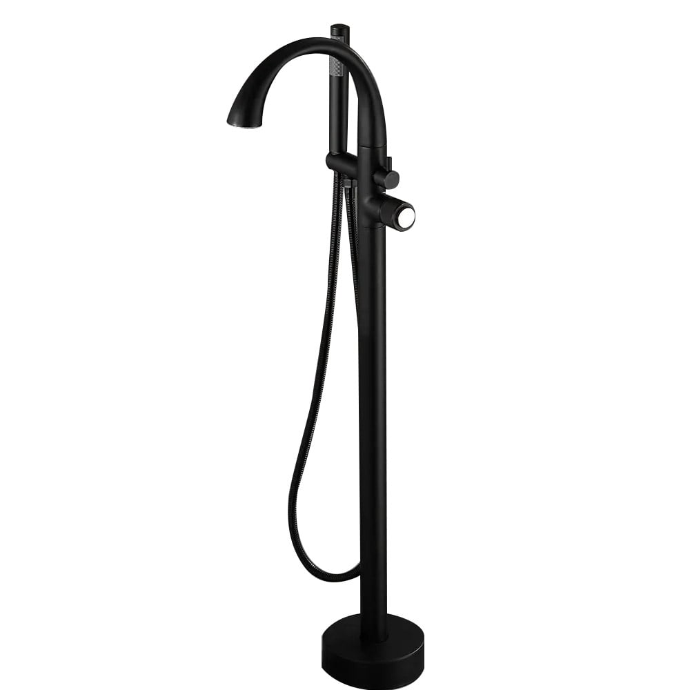 HMR - LED Freestanding Tub Faucet with High-Arc Filler Spout in Brass