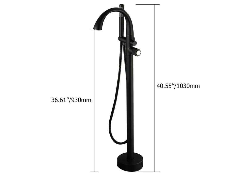 HMR - LED Freestanding Tub Faucet with High-Arc Filler Spout in Brass