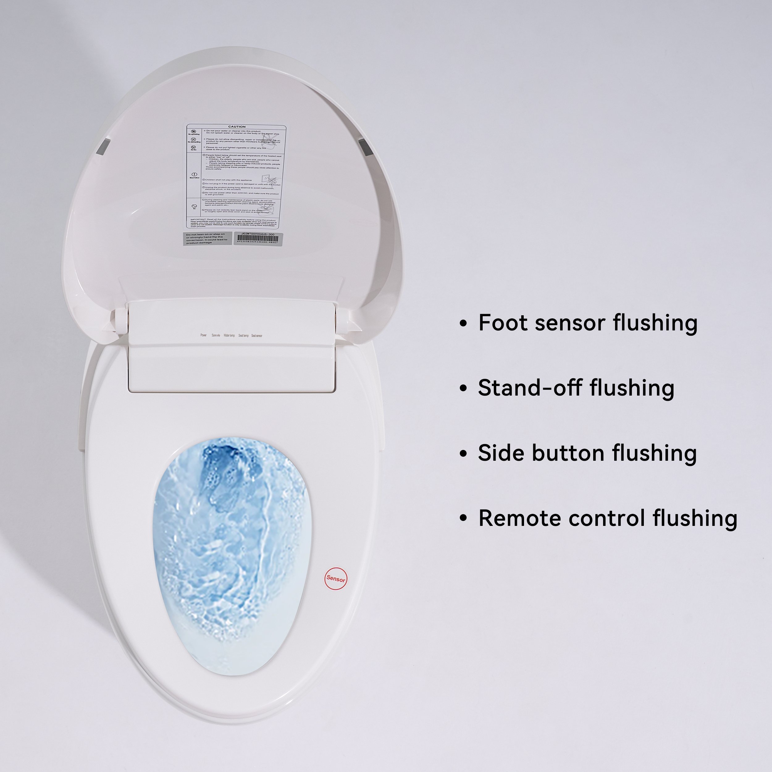 HMR - Modern Smart One-Piece Toilet and Bidet Foot Induction and Automatic Flushing in White