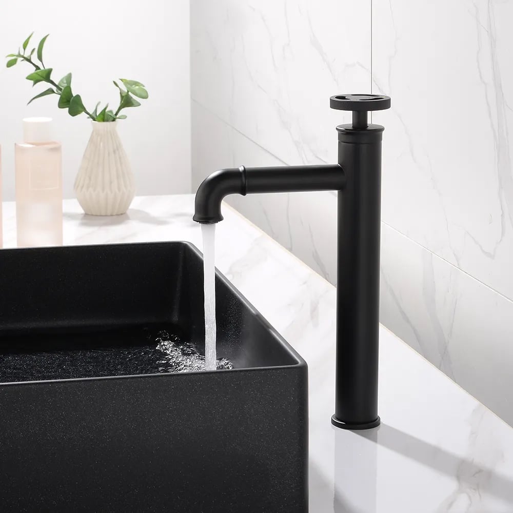 HMR - Ruth Vessel Sink Faucet Single Handle in Matte Black, Brass