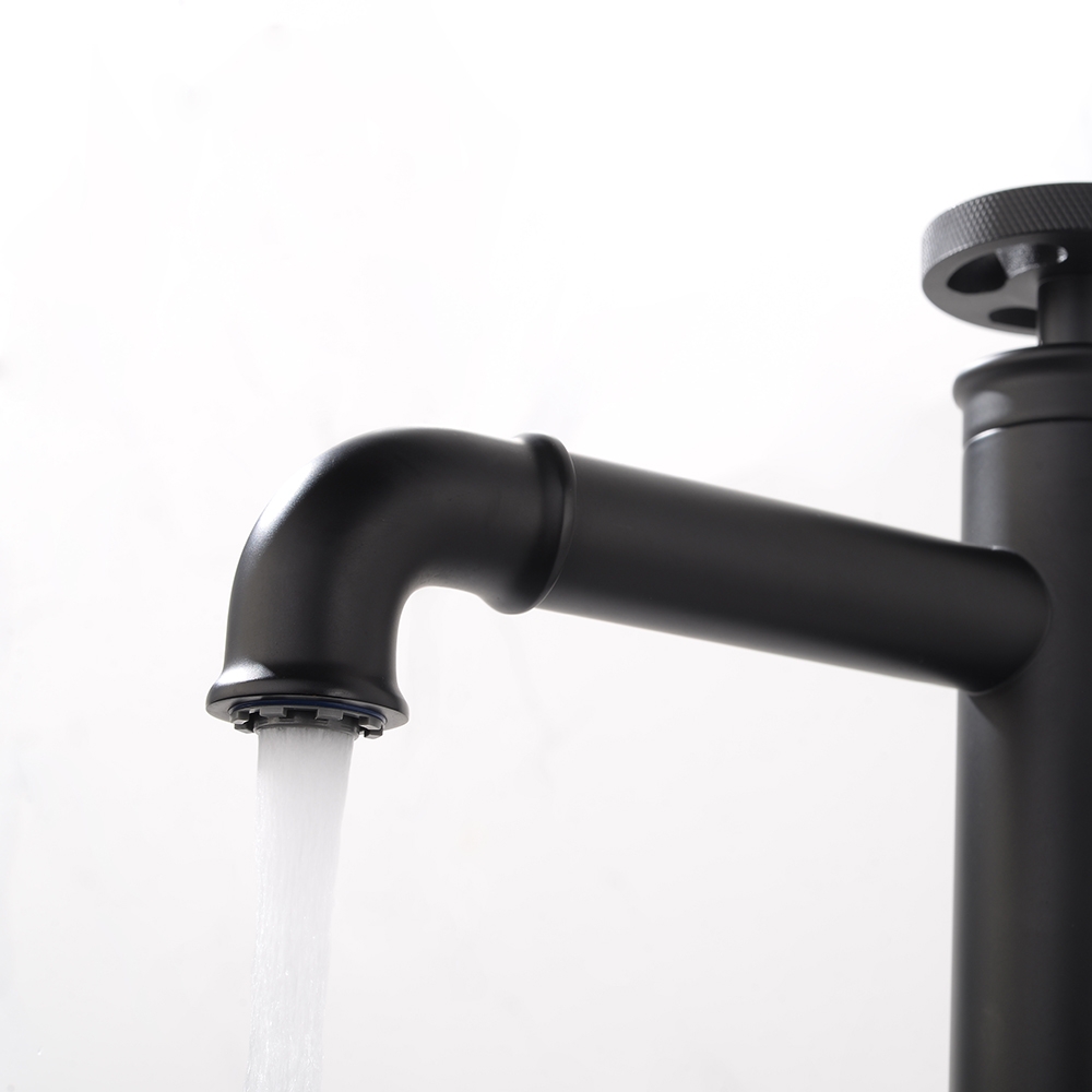 HMR - Ruth Vessel Sink Faucet Single Handle in Matte Black, Brass