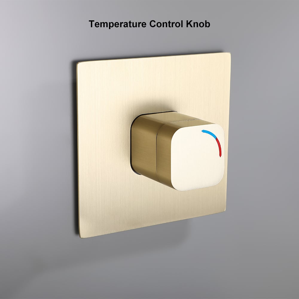 HMR Waterfall Wall Mount Bathroom Sink Faucet Single Knob - Brushed Gold