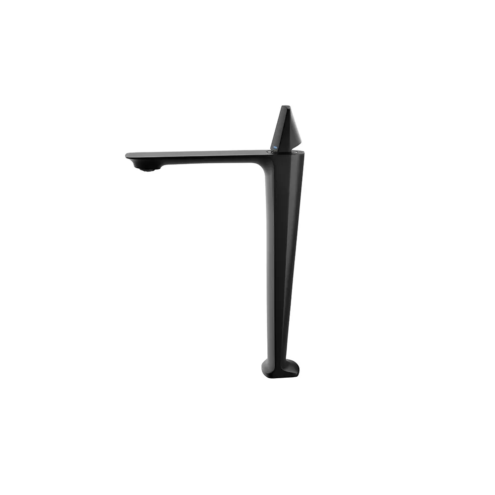 HMR - Single Handle Solid Brass One-Hole Bathroom Vessel Sink Faucet in Matte Black in Black