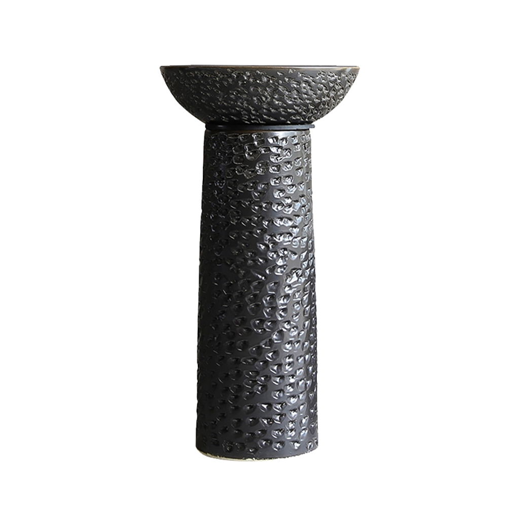 HMR - Pedestal Sink Gaolin Wash Sink in Black