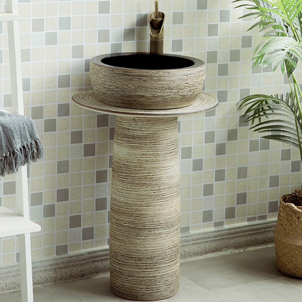 HMR - Pedestal Sink Wash Sink Outdoor and Indoor in Kaolin Clay