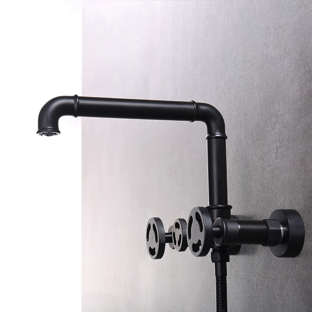 HMR - Ruth Wall Mounted Filler Faucet with Hand Shower in Brass